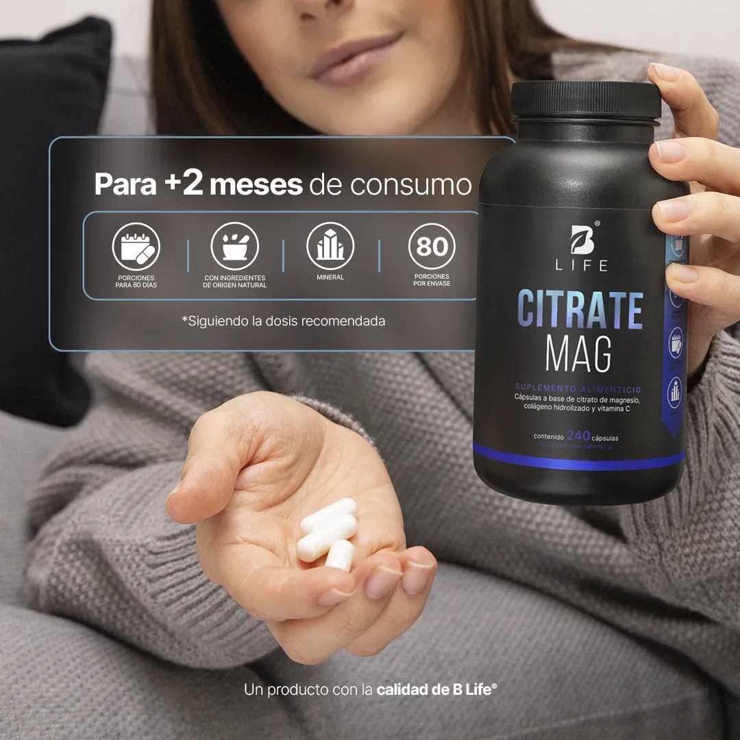 Citrate Mag | Citrato de Magnesio | Nueva Fórmula Potenciada 240 Caps | 800 mg